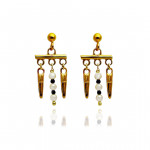 Spikes Pearls Earrings Sterling Silver 925